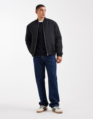 Asos Design Bomber Jacket In Black