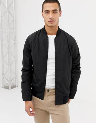 asos design bomber jacket in black