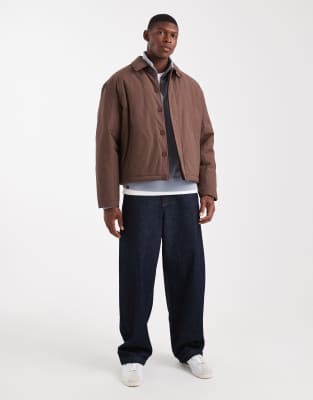 Asos Design Bomber Jacket In Brown