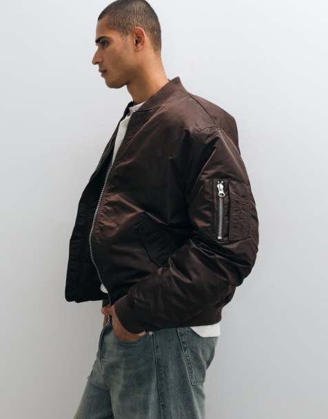 ASOS DESIGN bomber jacket in brown - view 1