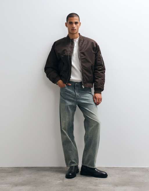 ASOS DESIGN bomber jacket in brown, 2 of 5
