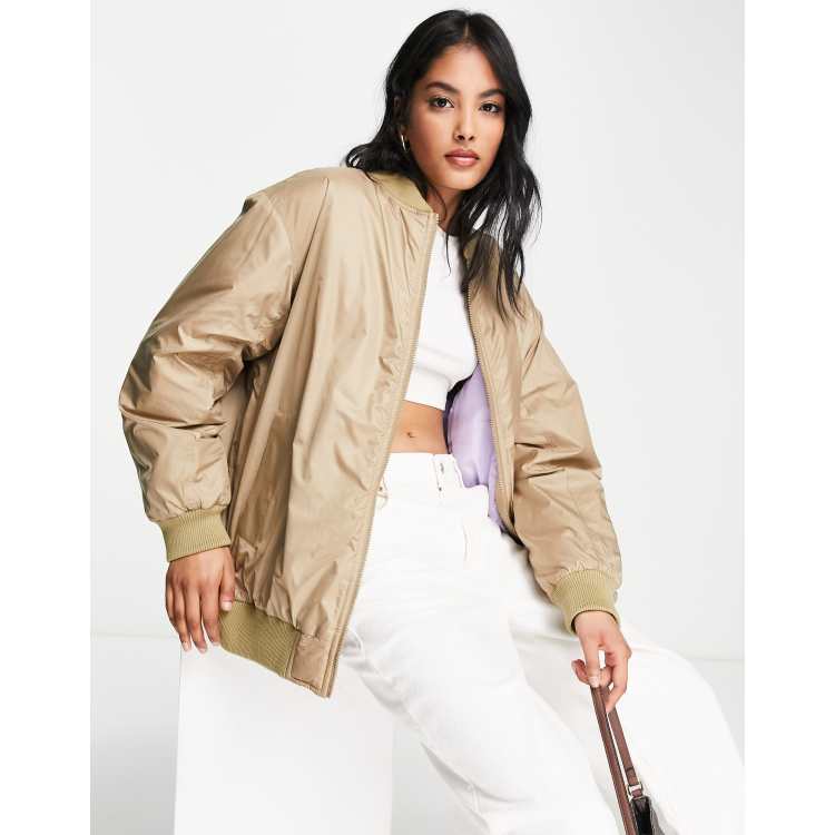 ASOS DESIGN bomber jacket in camel