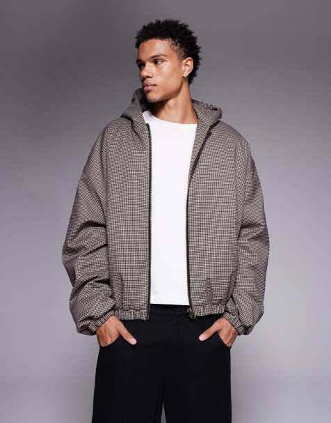 ASOS DESIGN bomber jacket in check - view 1