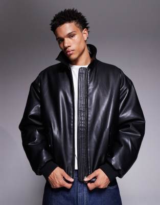 Asos Design Bomber Jacket In Black