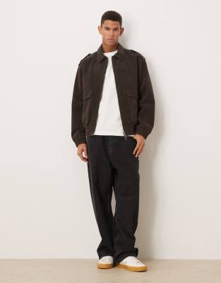 Asos Design Bomber Jacket In Brown