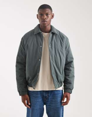 Asos Design Bomber Jacket In Green