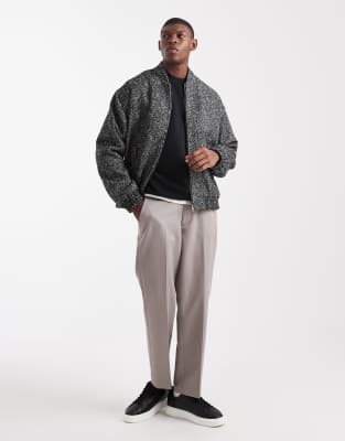 ASOS DESIGN bomber jacket in herringbone | ASOS