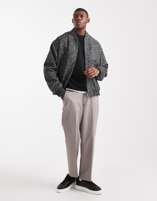 ASOS DESIGN bomber jacket in herringbone | ASOS