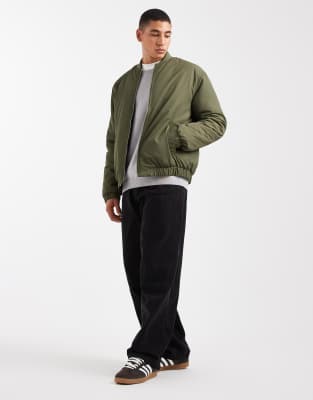Asos Design Bomber Jacket In Green