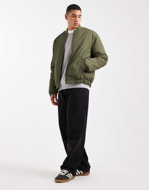 ASOS DESIGN bomber jacket in khaki, 2 of 5