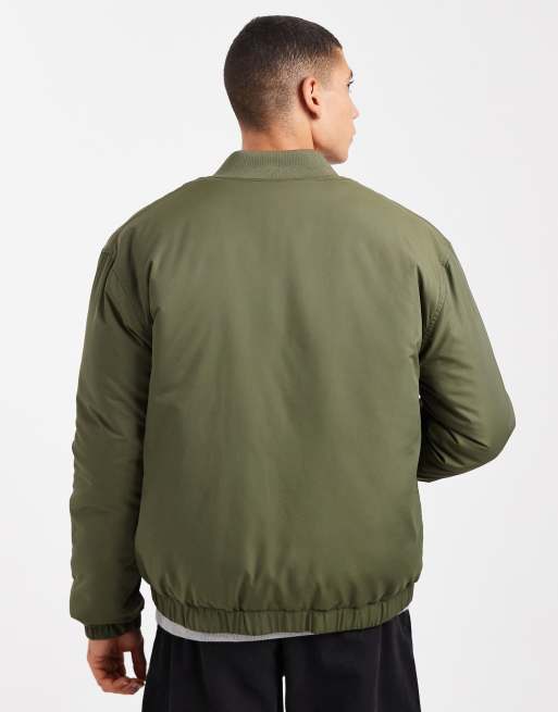 ASOS DESIGN bomber jacket in khaki, 3 of 5