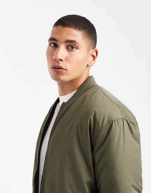 ASOS DESIGN bomber jacket in khaki, 4 of 5