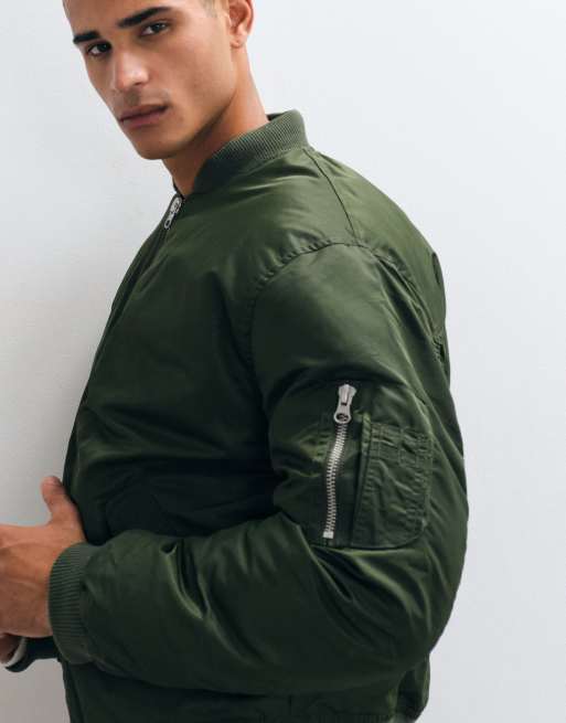 ASOS DESIGN bomber jacket in khaki, 3 of 5