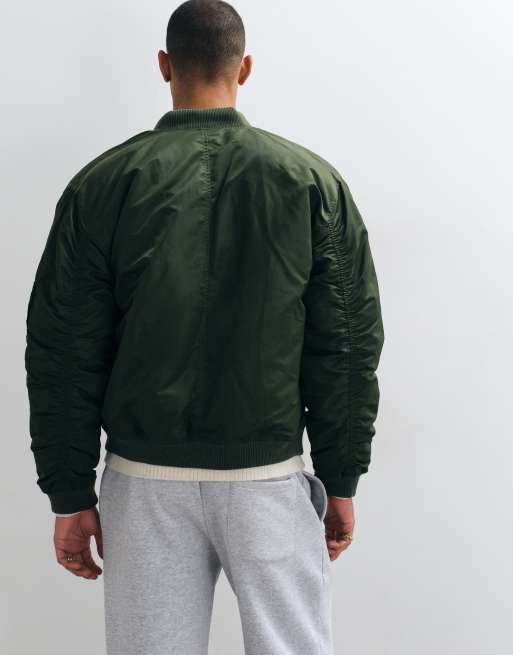 ASOS DESIGN bomber jacket in khaki, 4 of 5