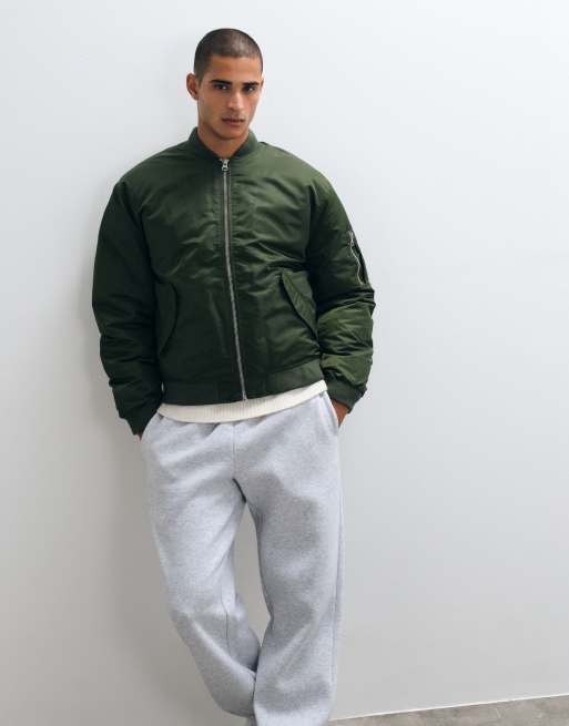 ASOS DESIGN bomber jacket in khaki, 5 of 5