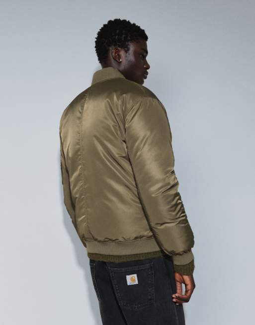 ASOS DESIGN bomber jacket in khaki, 6 of 10
