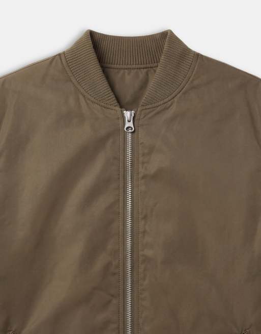ASOS DESIGN bomber jacket in khaki, 8 of 10