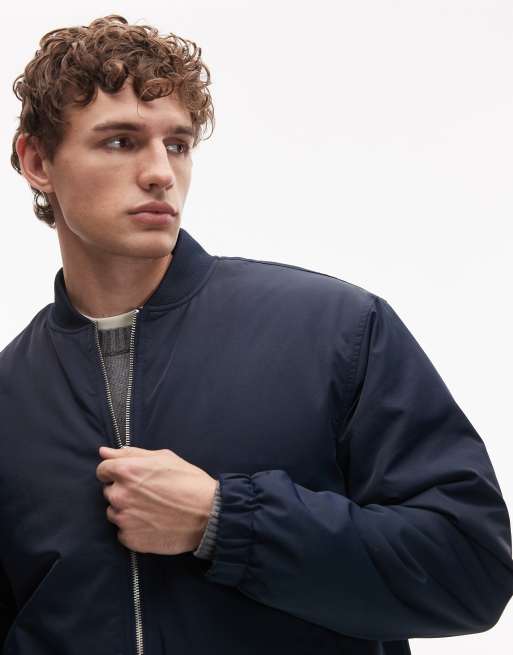ASOS DESIGN bomber jacket in navy, 4 of 5