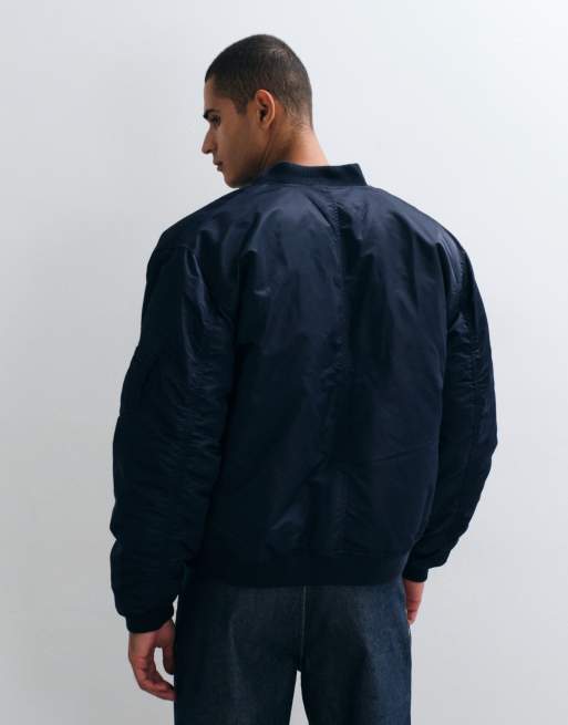 ASOS DESIGN bomber jacket in navy, 3 of 5