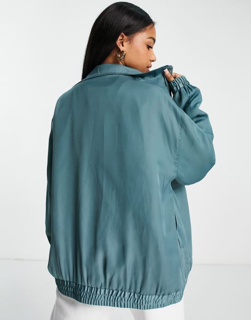 Teal bomber jacket sale