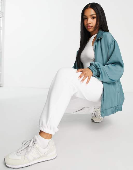 ASOS DESIGN bomber jacket in teal, 4 of 4