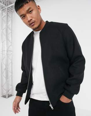 asos design bomber jacket in black