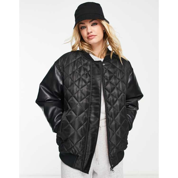 ASOS DESIGN bomber jacket with sleeves in black | ASOS