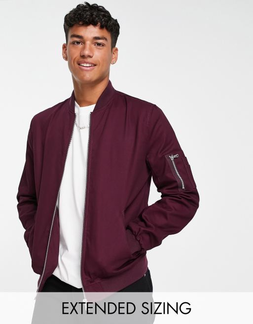 ASOS Bomber Jacket in Purple for Men