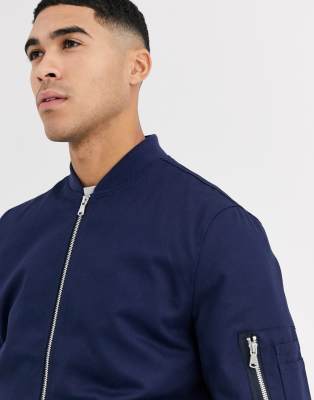 asos blue bomber jacket