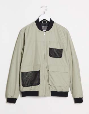 asos grey bomber jacket