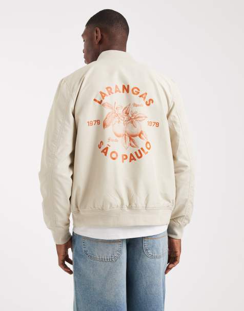 ASOS DESIGN - Bomber léger à imprimé - Taupe - view 1