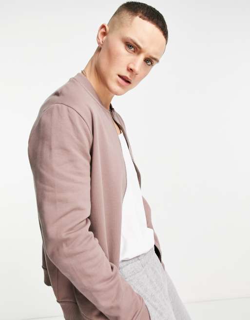 ASOS DESIGN - Bomber marrone in jersey