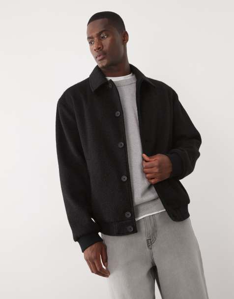 ASOS DESIGN - Bomber nero effetto lana - view 1