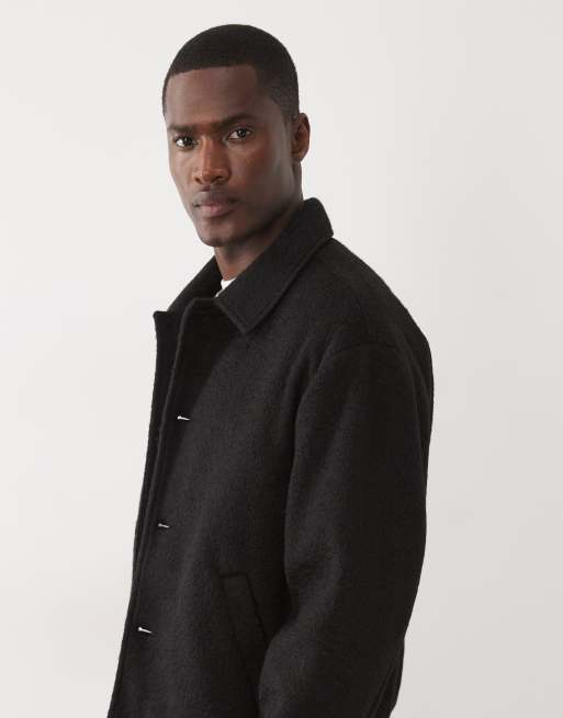 ASOS DESIGN - Bomber nero effetto lana, 5 di 5