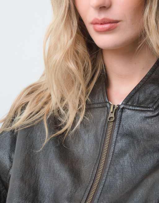ASOS DESIGN bomber oversize délavé marron, 3 de 5