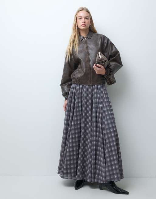 ASOS DESIGN bomber oversize effet cuir marron délavé, 2 de 4