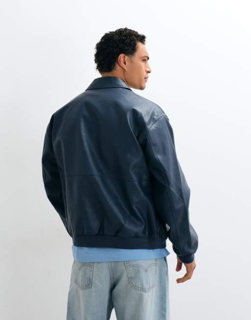 ASOS DESIGN - Bomber oversize en similicuir - Bleu marine, 5 de 5