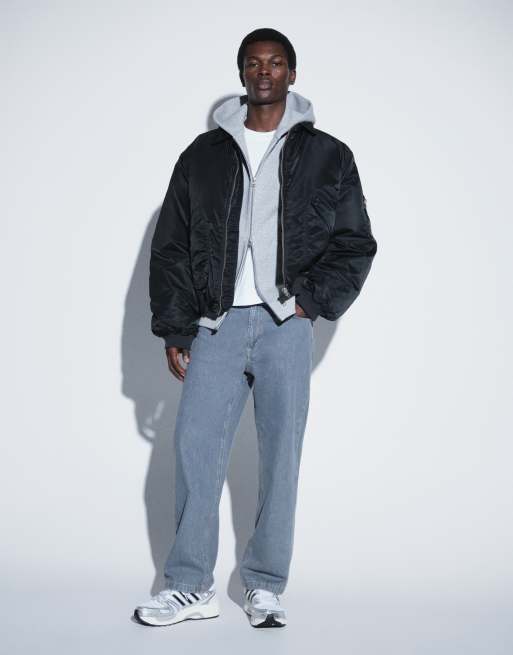 ASOS DESIGN - Bomber oversize nero, 2 di 5