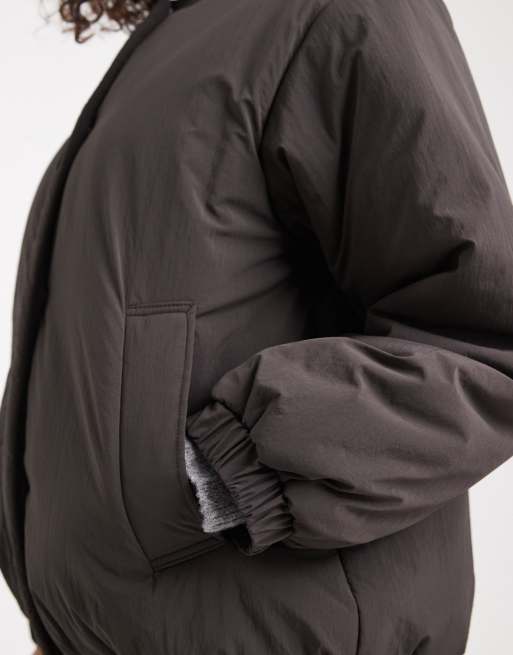 ASOS DESIGN - Bomber oversize rembourré - Anthracite, 3 de 4