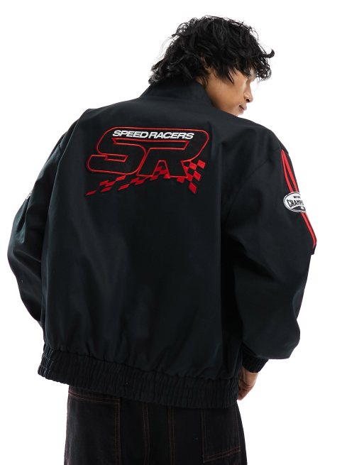 ASOS DESIGN - Bomber oversize style motocross - Noir, 4 de 4