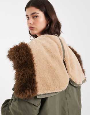 Asos Design Bomber Parker With Toggle Detailing In Green