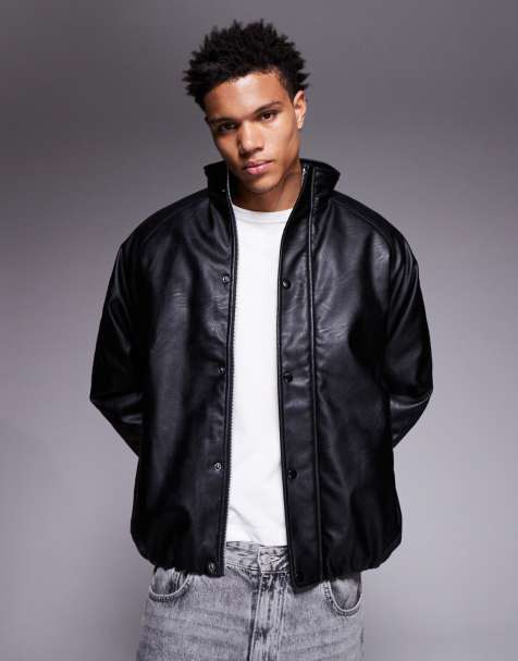 ASOS DESIGN - Bomber rembourré en similicuir - Noir - view 1