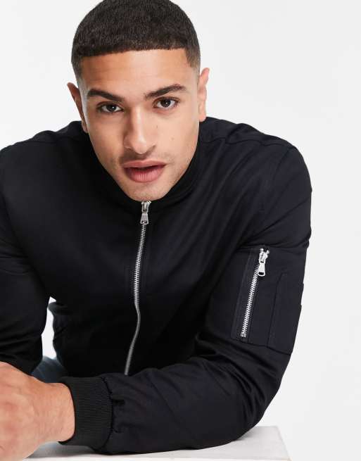 ASOS Design - Bomberjack met MA1-zak in zwart, 3 van 4