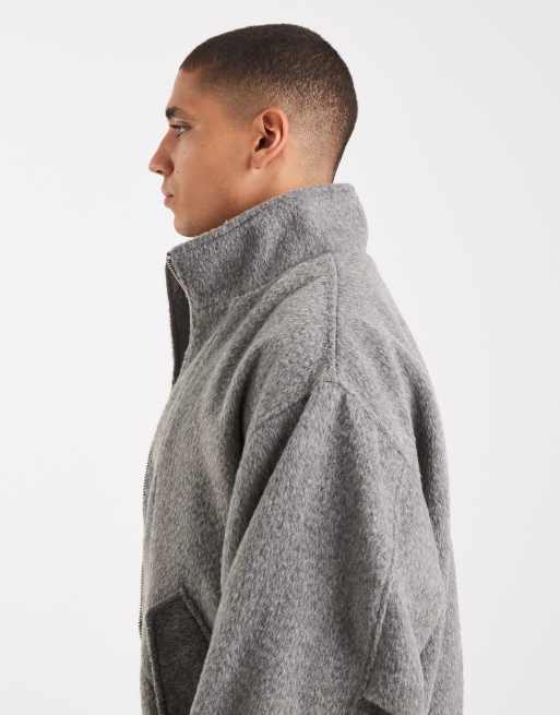 ASOS DESIGN - Bomberjack met wollook in grijs, 4 van 5
