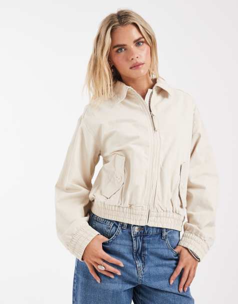 ASOS DESIGN - Bomberjack van katoen met wassing in crème - view 1