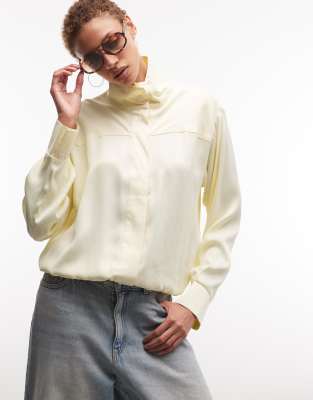 ASOS DESIGN - Bomberjacke aus Satin-Gelb