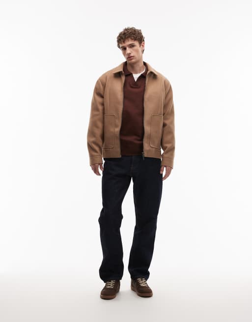 ASOS DESIGN – Bomberjacke in hellbrauner Wolloptik, 2 von 5