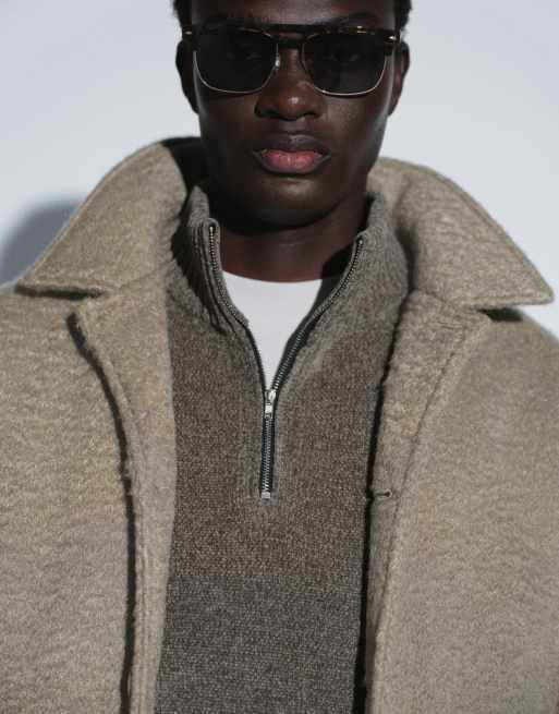ASOS DESIGN Bomberjacke in Taupe in Wolloptik, 3 von 9
