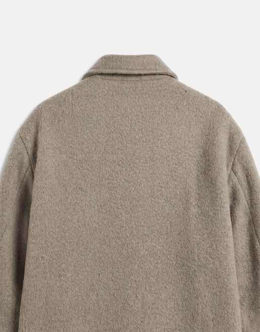 ASOS DESIGN bomberjakke i taupe med uldlook, 9 af 9