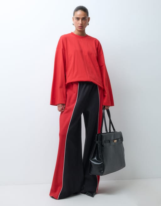 ASOS DESIGN bomulls-t-shirt med rund halsringning i rött, oversize, 2 av 4